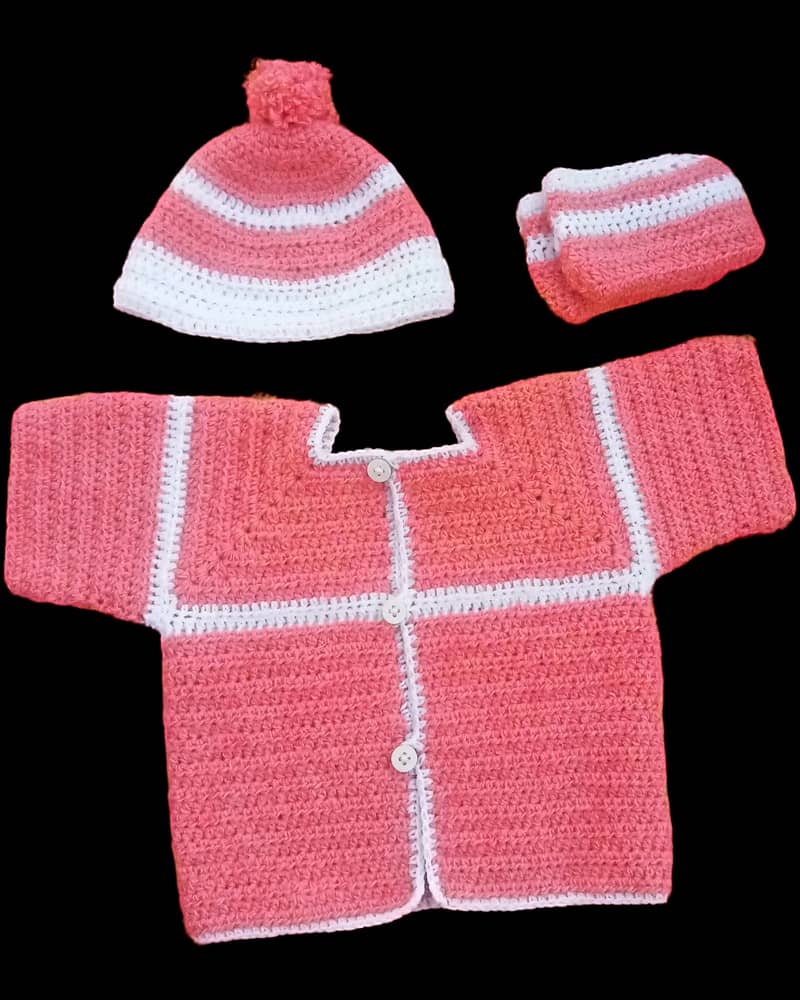 Crochet baby zero size set handmade 5