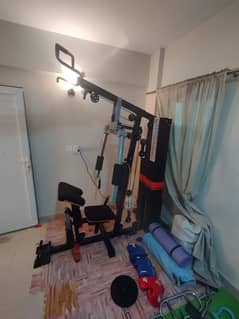 Treadmill elliptical multi gym bench and weights stands