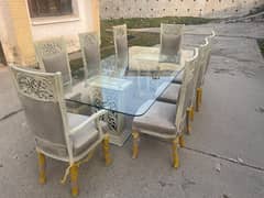 dining tabel  or 4 sofa chair amd tabel