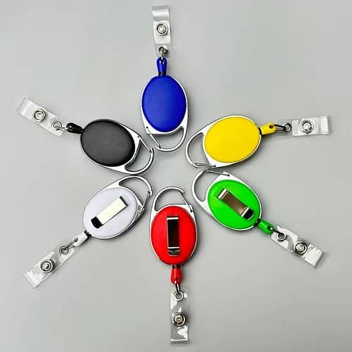 Oval & round Shape Yo-Yo Clip for Id Card Holder for School Offices 0