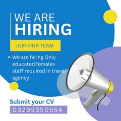 Female staff required for travel and tour company