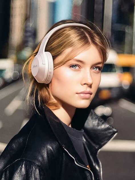 Picun Wireless Headphones, HD Stereo Sound, with Built-in Microphones 2