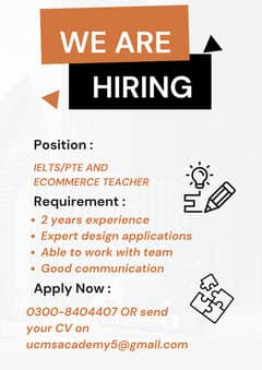 IELTS/PTE and E-commerce teacher