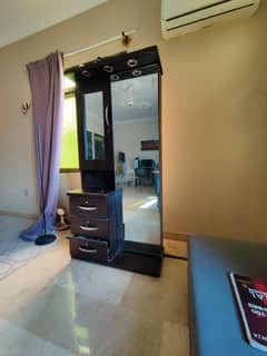 Beautiful chocolate brown dressing table with full height mirror