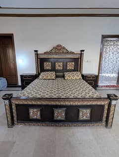 Double Bed, Side Tables, Dressing, Showcase, Iron Stand