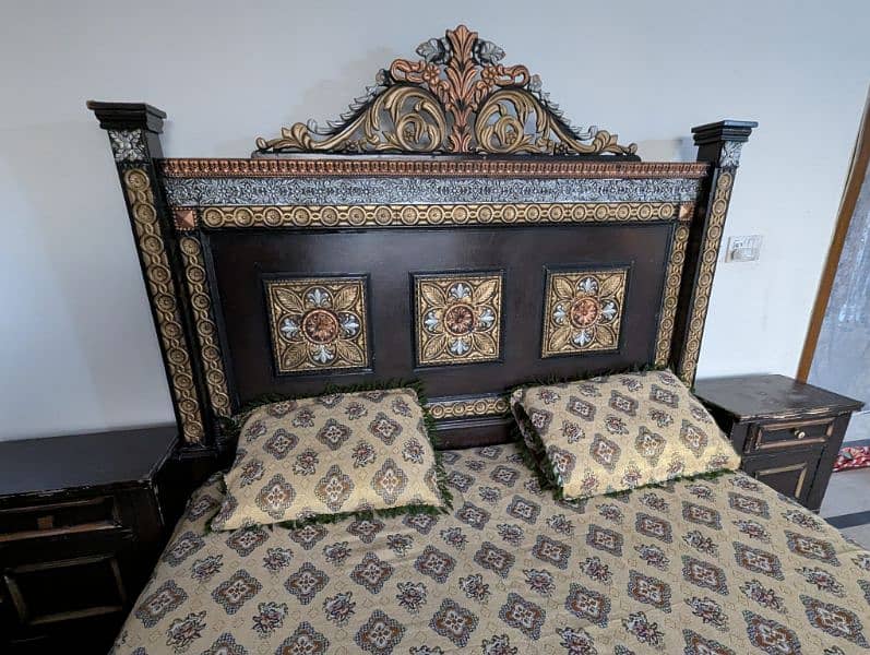 Double Bed, Side Tables, Dressing, Showcase, Iron Stand 2