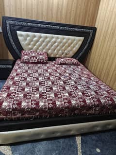 bed with spring mattress with 2 side drawers , dressing and cupboard