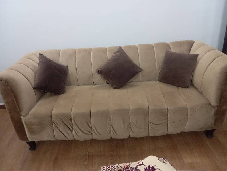 7 seater caramel brown sofa set 0