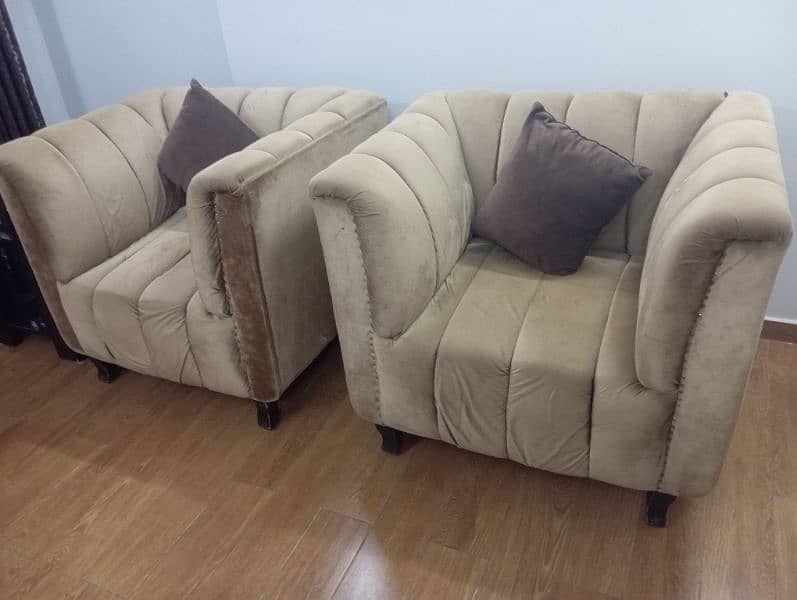 7 seater caramel brown sofa set 1