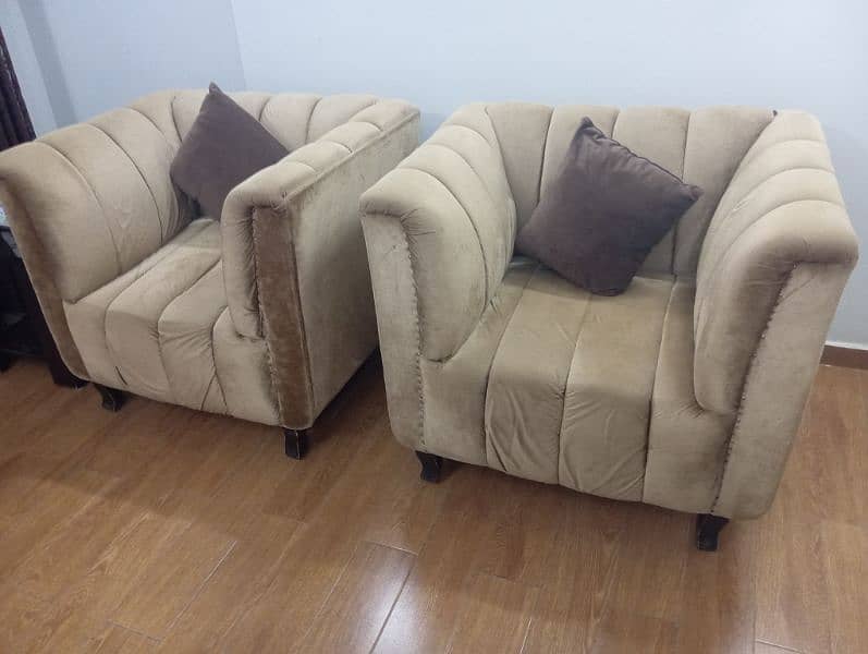 7 seater caramel brown sofa set 3