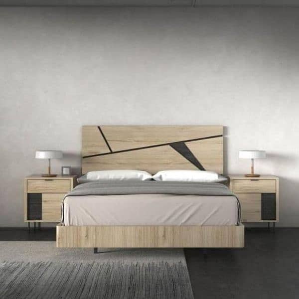 Bed Set With 2 side Table 2