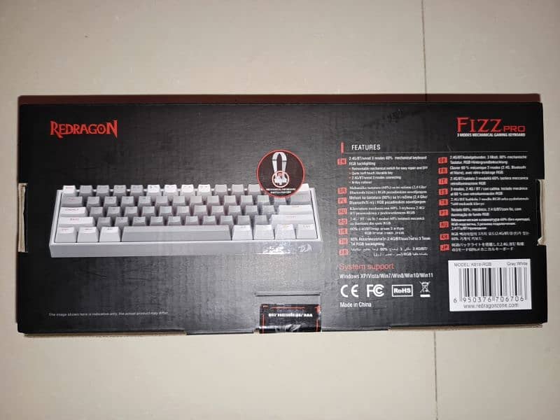 Redragon K616 FIZZ Pro RGB Bluetooth Wireless Mechanical Keyboard61key 1