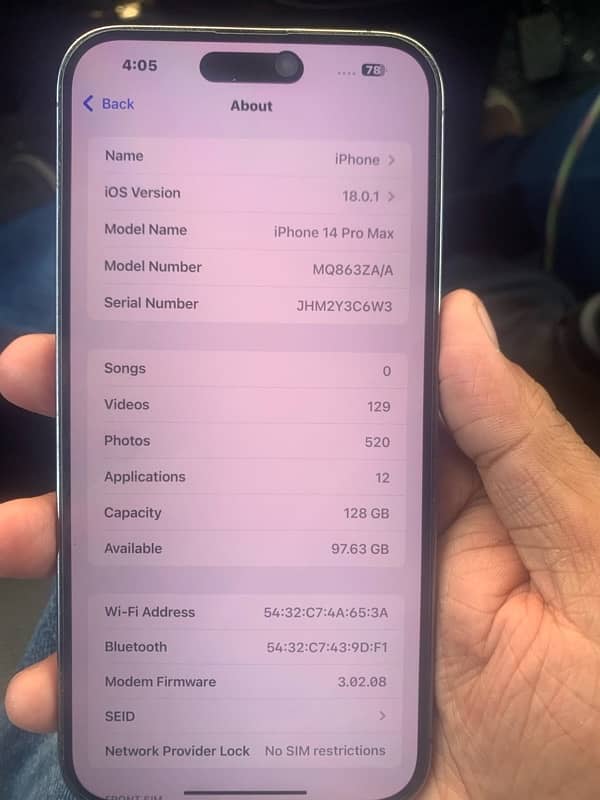 IPhone 14 Pro Max 128GB non PTA HK 4