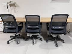 4 Revolving office chair, Mesh Chair, study Chair, Almost New