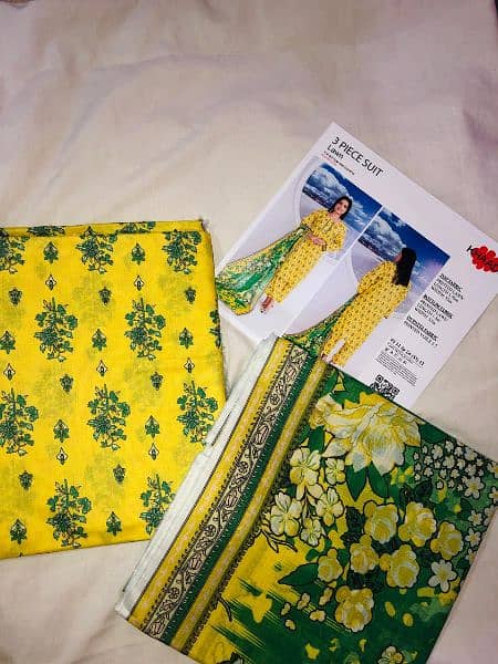 Original Khaadi 3 piece unstitched Lawn 2