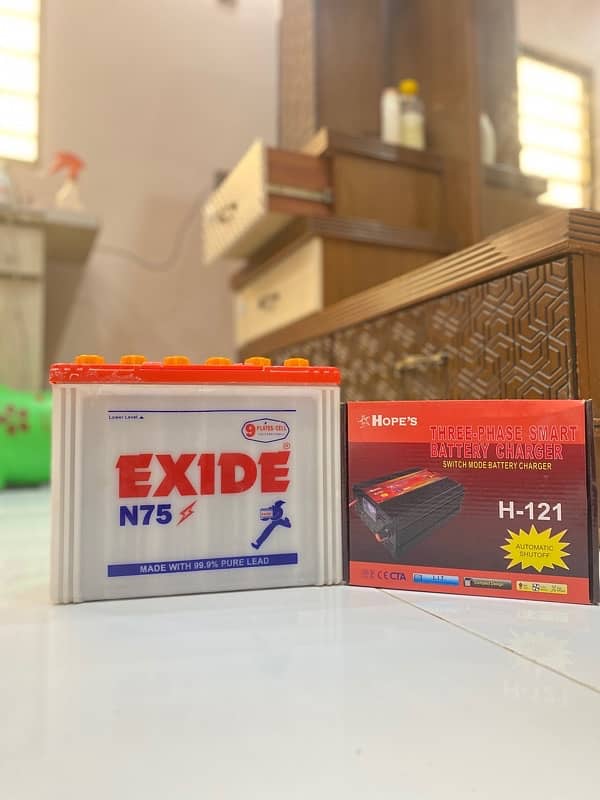 Exide N75 Mint Condition With Battery Charger 2