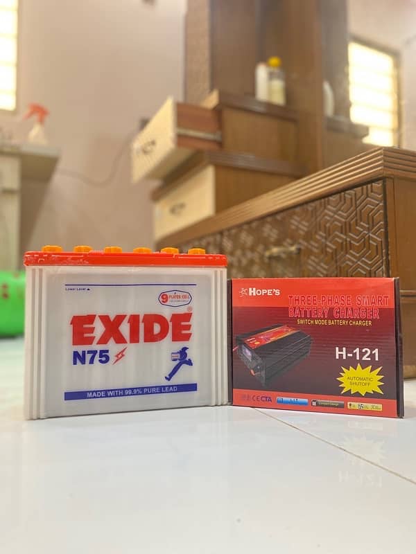 Exide N75 Mint Condition With Battery Charger 4