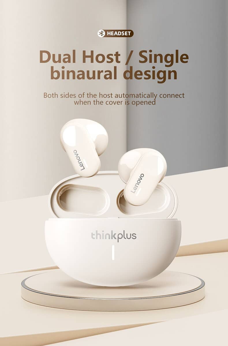 Lenovo ThinkPlus LP19 True Wireless Earbuds, HiFi Sound, 360° 1