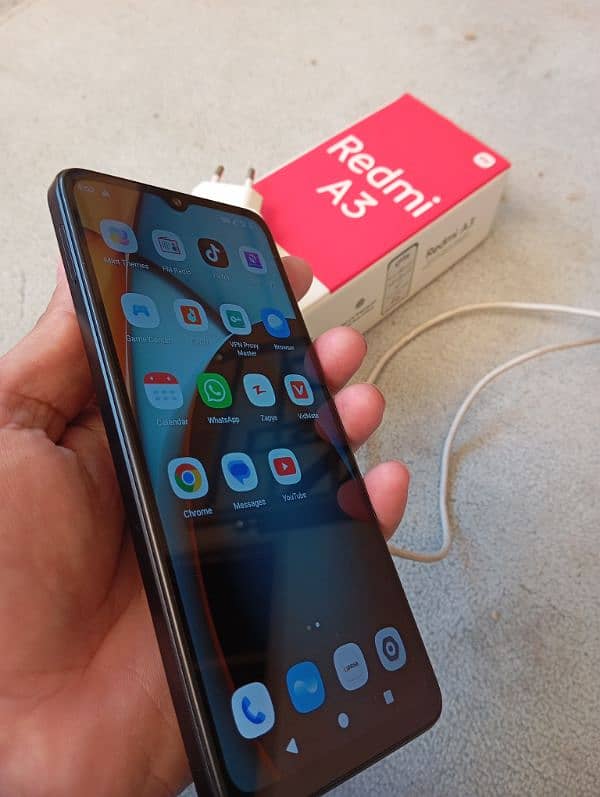 Redmi A3 4gb 128gb complete box exchange possible 8