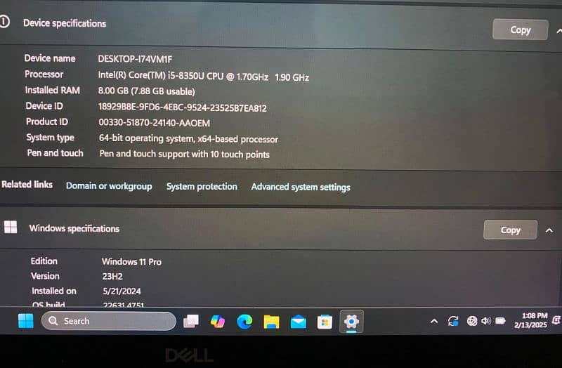 Dell core i5 8th gen 4