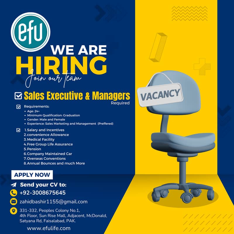 Urgent Hiring-Sales Executive and Managers 3