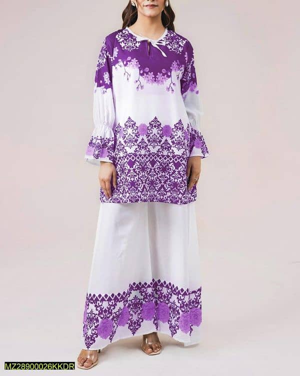 women's stitched printed shirt and trousers 4