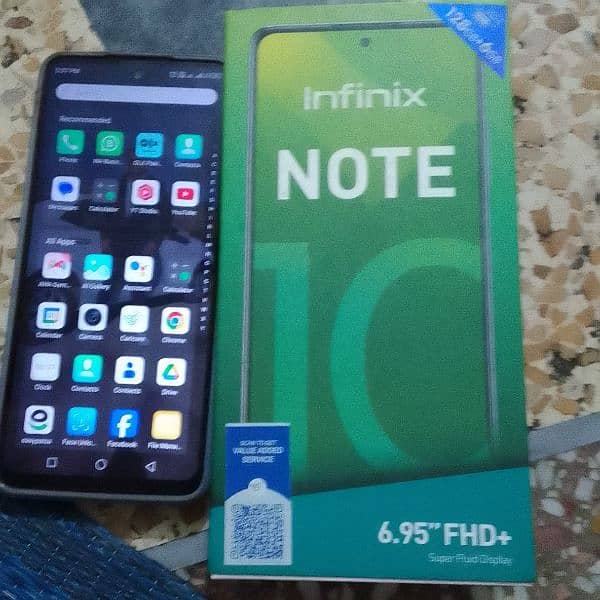 Note 10 Infinix complete box with wereenty card 0