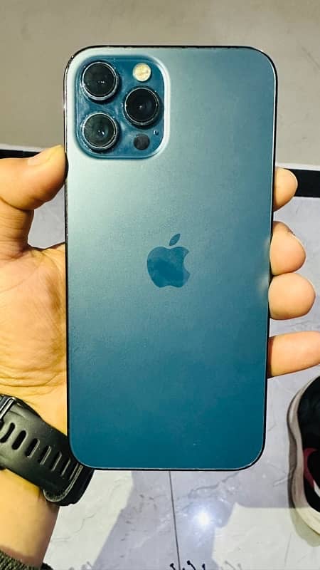 iphone 12 promax 256gb blue colour dual physical PTA approved 82% BH 4