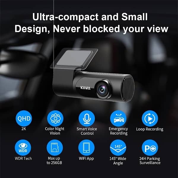 2K Dash Cam KAWA D6 1440P 7