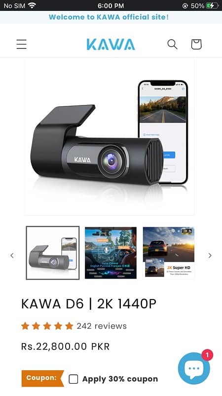 2K Dash Cam KAWA D6 1440P 9