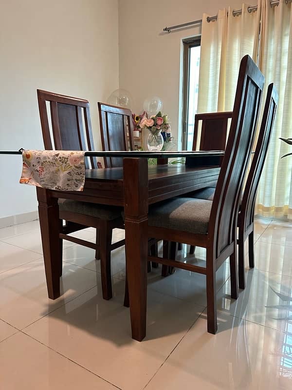 Wooden Dining Table with 6 Chairs 3