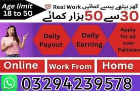 Full Time Job / Part Time Job / Home Base Job / Online Jobs