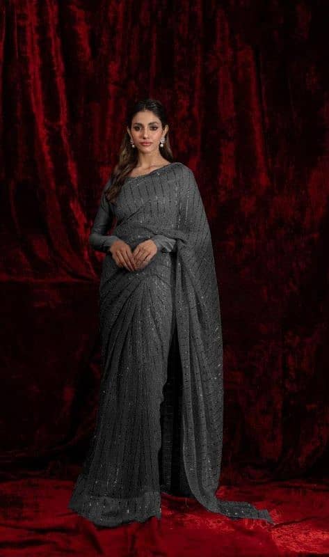 Stylish stitched Saree 2