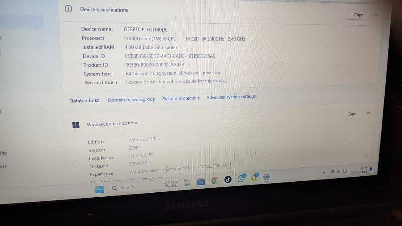 Samsung Laptop Ssd 80GB I5 M580 exchange with mobile 4