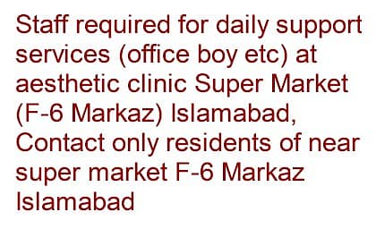 Staff required for daily support services 0