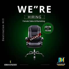 Job for female staff. Sales & Marketing