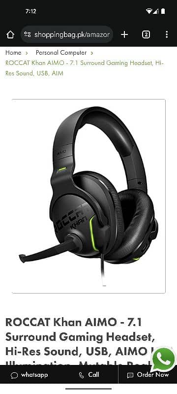 Roccat khan aimo 7.1 surround sound headphones 1