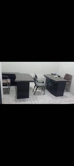 Two Office Tables with side console for Sale