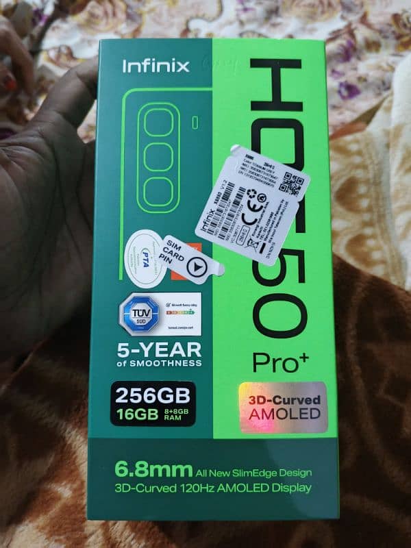 hot 50 pro plus 8+8 256 complete box 1