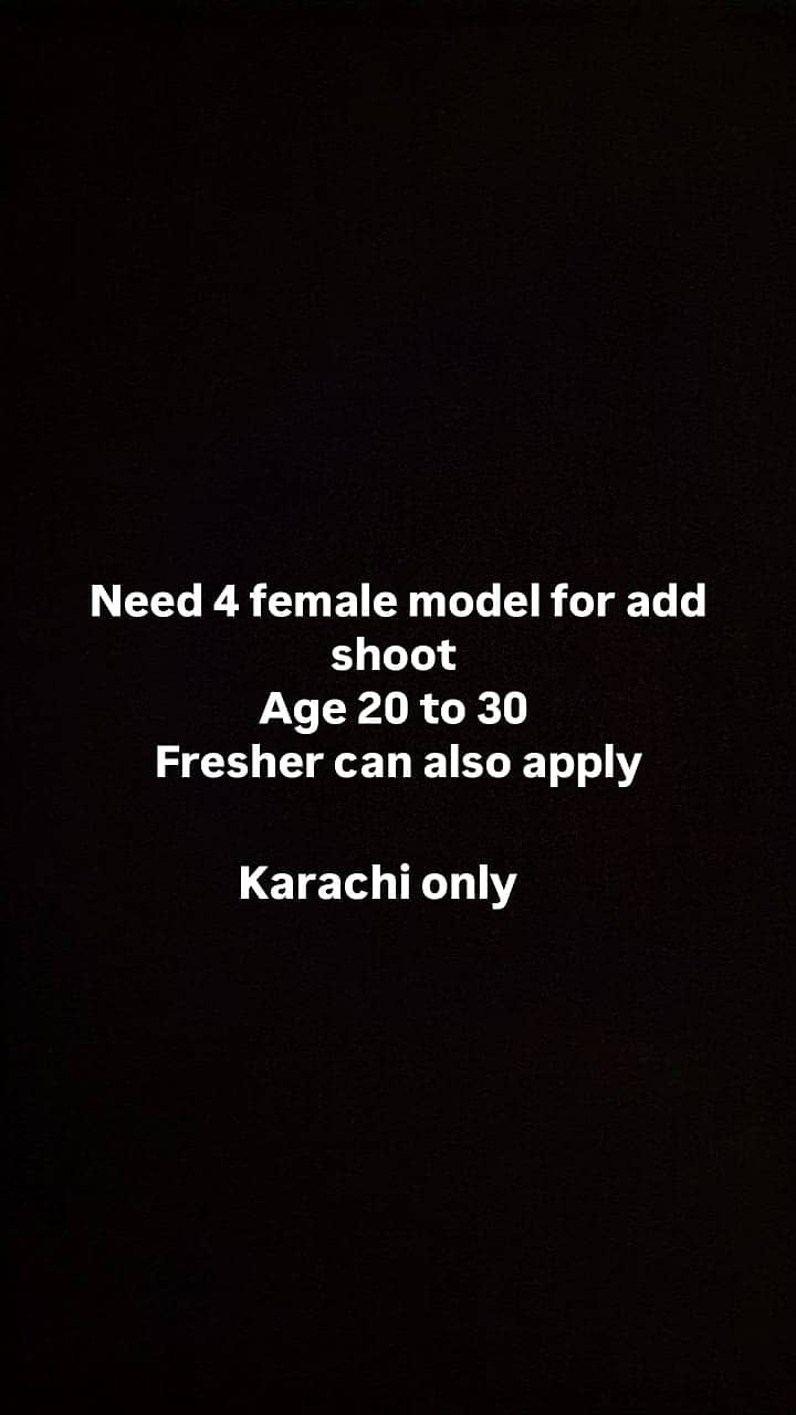 URGENT NEED FEMALE MODELS 0