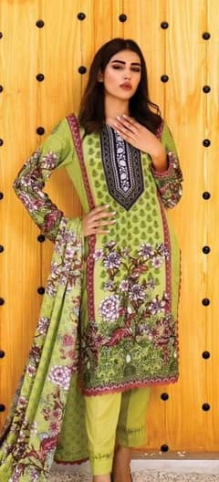 3 pieces Dress Diamond Dupatta shirt lawn printed Trouser