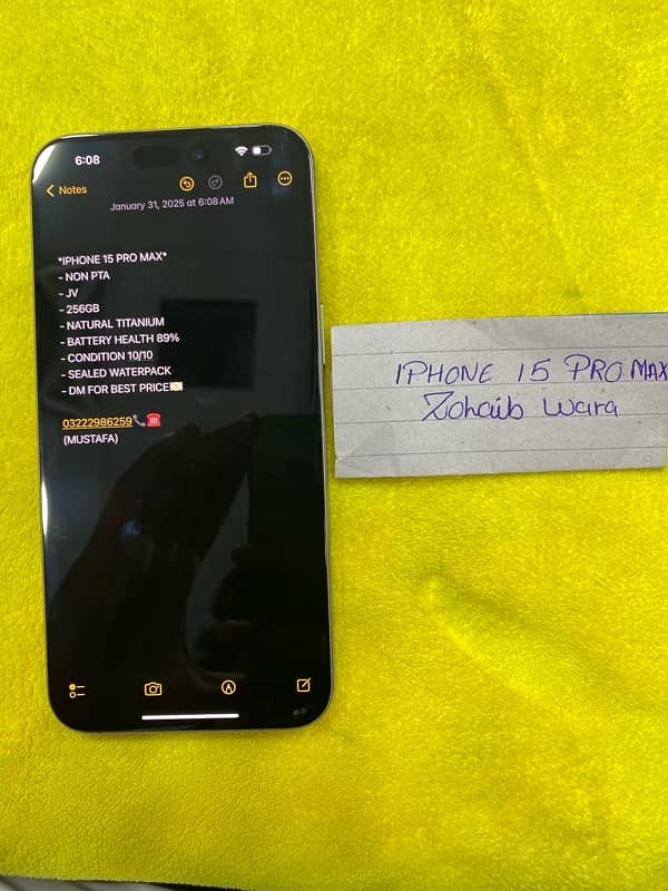 *IPHONE 15 PRO MAX* - NON PTA  - ⁠JV  - ⁠256GB - ⁠NATURAL 1