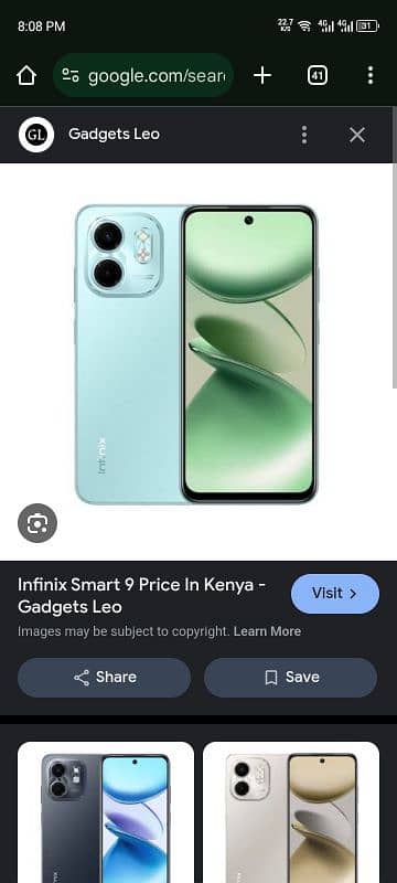 Infinix smart 9 4+4 Ram and 128 0