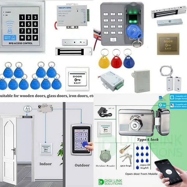 smart fingerprint handle electric door lock access control system 0