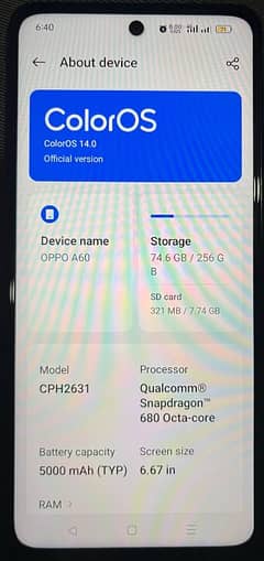 oppo a60 10/10 8/256