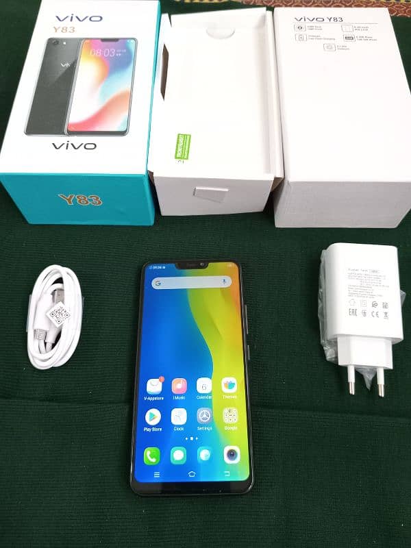 vivo y83 brand new complete Box charger[ 0306.6655410 0