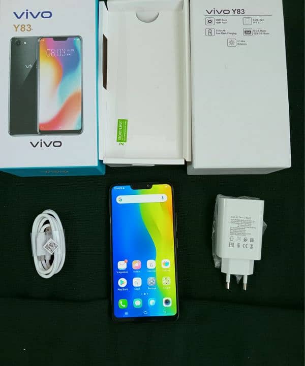 vivo y83 brand new complete Box charger[ 0306.6655410 3