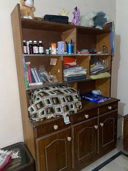 bed room set /book shelf good condition 1