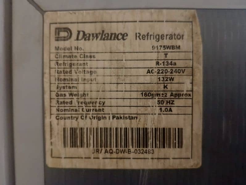 Dawlance 9175WBM 13CFT Used like New 7