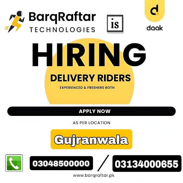 Bike Rider Job Available In Gujranwala 0